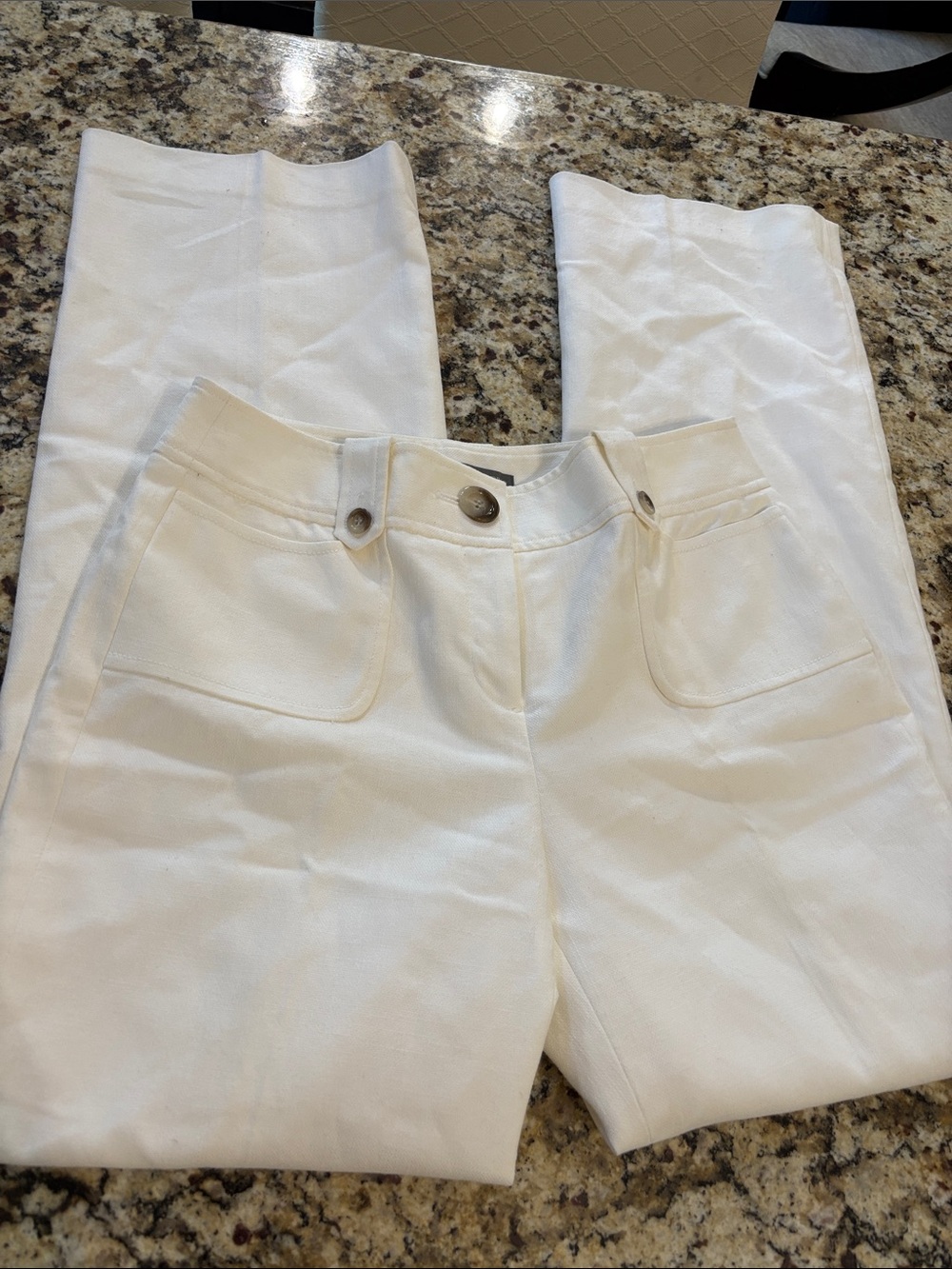 Ann Taylor Petites White Textured Skirt